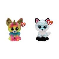 Ty - Knuffel - Beanie Boo's - Yips Chihuahua & Atlas Fox - thumbnail