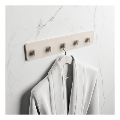 Handdoek haak Easy | Wandmontage | 45 cm | 5 haaks | Linen
