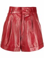 Manokhi short en cuir à pinces - Rouge