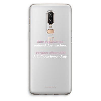 gij zijt ook iemand: OnePlus 6 Transparant Hoesje