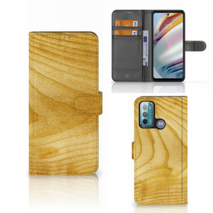 Motorola Moto G60 Book Style Case Licht Hout