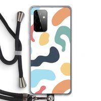 Memphis Shapes Blue: Samsung Galaxy A72 5G Transparant Hoesje met koord