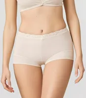 Kanten boxershort dames 38832 - Dames onderbroek - kanten ondergoed -badstof kruisje - wit en zwart