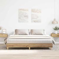 Bedframe zonder matras spaanplaat artisanaal eikenkleurig