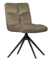 WOOOD Exclusive Draaibare Eetkamerstoel 'Vinny' Velvet, kleur Smoke Green