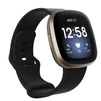 Bandje geschikt voor Fitbit Versa 3 - Maat S - Polsband - Horlogebandje - Siliconen - Zwart