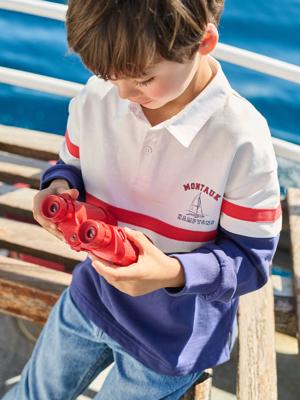 Sweater met polokraag en lange mouwen inktblauw