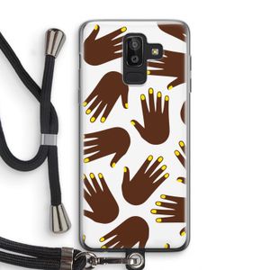 Hands dark: Samsung Galaxy J8 (2018) Transparant Hoesje met koord
