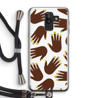 Hands dark: Samsung Galaxy J8 (2018) Transparant Hoesje met koord