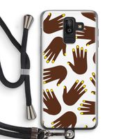 Hands dark: Samsung Galaxy J8 (2018) Transparant Hoesje met koord