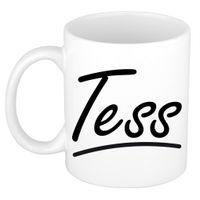 Naam cadeau mok / beker Tess met sierlijke letters 300 ml   - - thumbnail