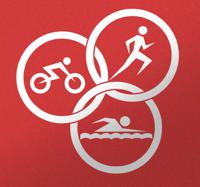 Triatlon zwemmen, hardlopen, fietsen sticker