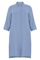 Yoek Lange blouse splitten linnen | Indigo | Maat 46/48