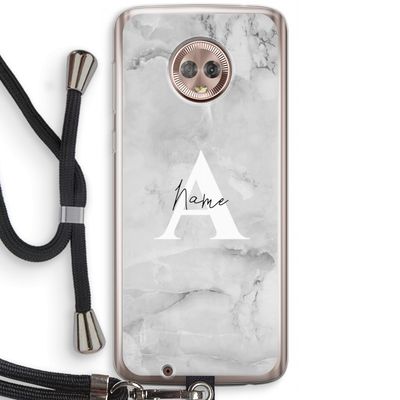 Ivory Marble: Motorola Moto G6 Transparant Hoesje met koord