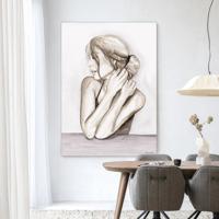 Urban Cotton Wandkleed 'Female Touch' 145 x 190cm in Frame - black