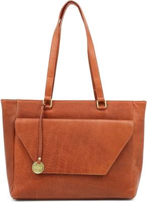 MŌSZ Denise Leren laptoptas dames 15.6 inch-Cognac