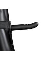Textured Curved Hollow Strap-on - 8&apos;&apos; / 20 cm - Black