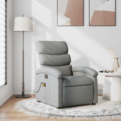 Massagestoel verstelbaar stof lichtgrijs