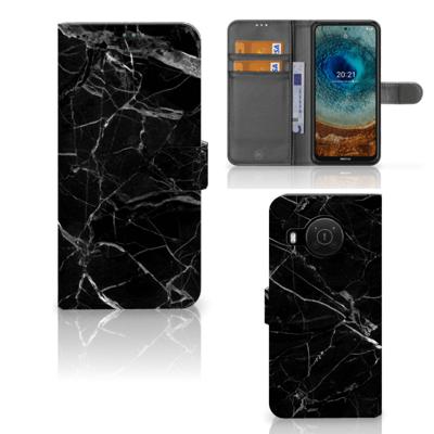 Nokia X10 | Nokia X20 | Bookcase | Marmer Zwart - Origineel Cadeau Vader