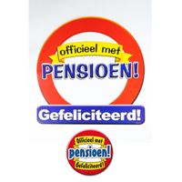 Pensioen verkeersbord met broche feestartikelen   -