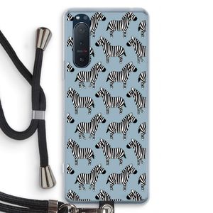 Zebra: Sony Xperia 5 II Transparant Hoesje met koord