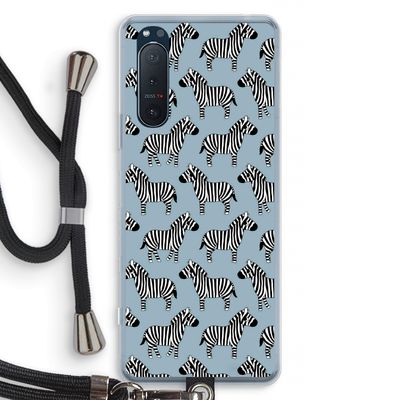 Zebra: Sony Xperia 5 II Transparant Hoesje met koord