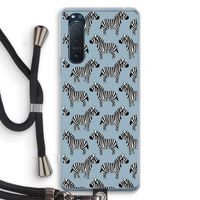 Zebra: Sony Xperia 5 II Transparant Hoesje met koord