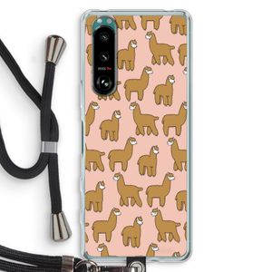 Alpacas: Sony Xperia 5 III Transparant Hoesje met koord