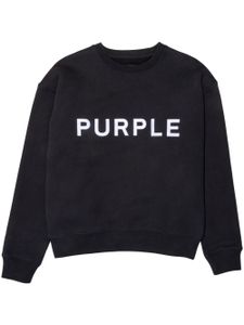 Purple Brand logo-embroidered cotton sweatshirt - Noir