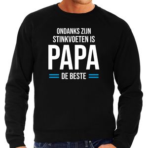 Papa de beste sweater zwart voor heren - papa vaderdag cadeau trui 2XL  -