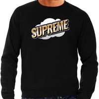 Supreme fun tekst sweater voor heren zwart in 3D effect - thumbnail
