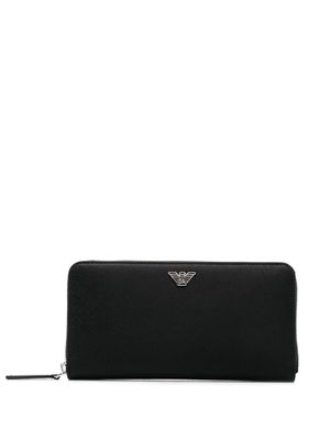 Emporio Armani portefeuille à plaque logo - Noir