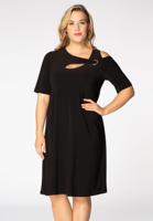 Yoek Jurk met cut-out | Zwart | Maat 54/56 Yoek Jurk met cut-out | Zwart | Maat 54/56