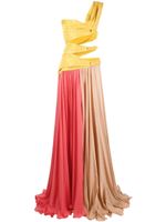Roberto Cavalli robe longue à design drapé - Jaune