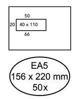 Envelop Hermes EA5 156x220mm venster 4x11links zelfkl 50stuk - thumbnail