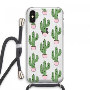 Cactus Lover: iPhone XS Max Transparant Hoesje met koord