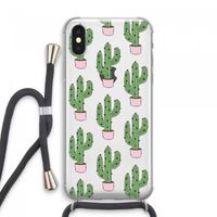 Cactus Lover: iPhone XS Max Transparant Hoesje met koord