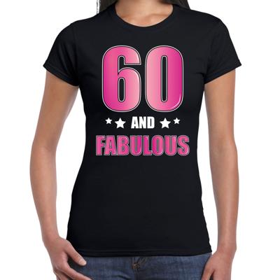 60 and fabulous verjaardag cadeau t-shirt - zwart - roze letters - dames - 60ste verjaardag 60 and fabulous verjaardag cadeau t-shirt - zwart - roze letters - dames - 60ste verjaardag