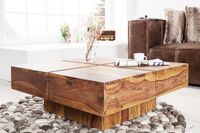 Solide design salontafel BOLT 80cm Sheesham steenafwerking handgemaakt - 40587 - thumbnail