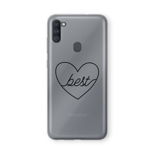Best heart black: Samsung Galaxy A11 Transparant Hoesje