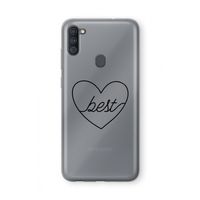Best heart black: Samsung Galaxy A11 Transparant Hoesje