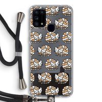 Slapende poes: Samsung Galaxy M31 Transparant Hoesje met koord