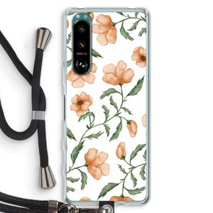 Peachy flowers: Sony Xperia 5 III Transparant Hoesje met koord