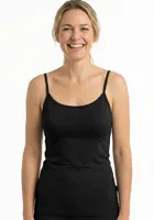 Boru Bamboo 2-pack dames spaghetti hemd - Hemdjes dames - Zwarte en witte hemdjes met smalle bandjes