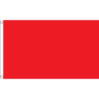 Rode kleur vlag - 150 x 90 cm - vlaggen uni kleur rood - polyester