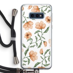 Peachy flowers: Samsung Galaxy S10e Transparant Hoesje met koord