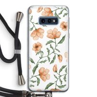 Peachy flowers: Samsung Galaxy S10e Transparant Hoesje met koord
