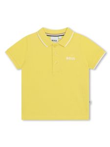 BOSS Kidswear polo en coton à logo imprimé - Jaune