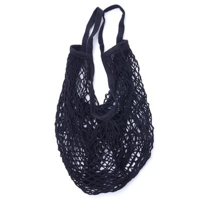 2 PC'S mesh boodschappentas herbruikbare string fruit opslag handtas Totes vrouwen winkelen mesh netto geweven tas winkel kruidenier tote tas (zwart)