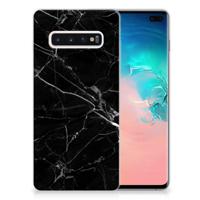 Samsung Galaxy S10 Plus | TPU | Siliconen hoesje | Marmer Zwart - Origineel Cadeau Vader